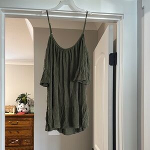 Olive Green Off-Shoulder shirt